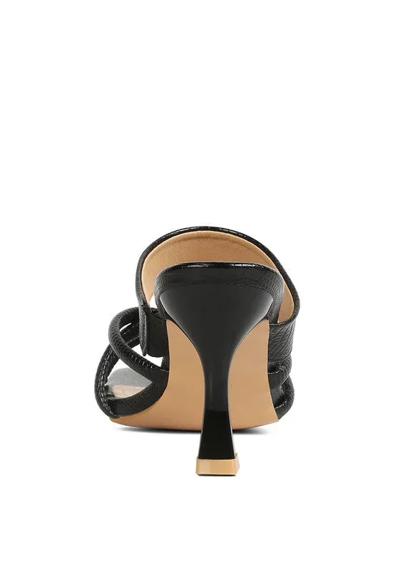 Criss Cross Strap Spool Heel Sandsals