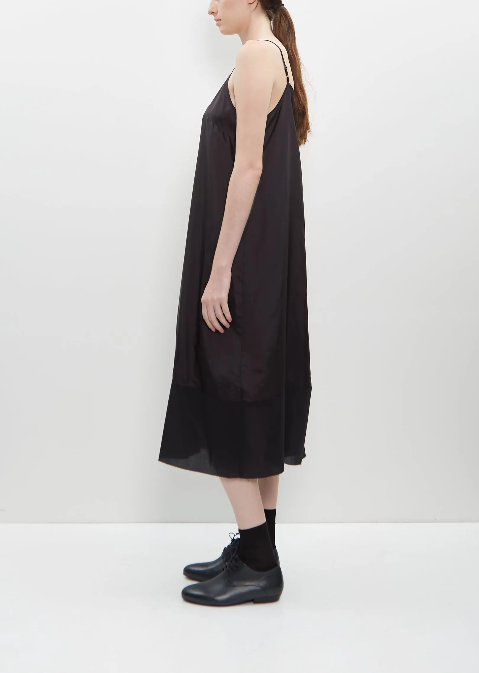 Cupro Slip Under Dress — Black