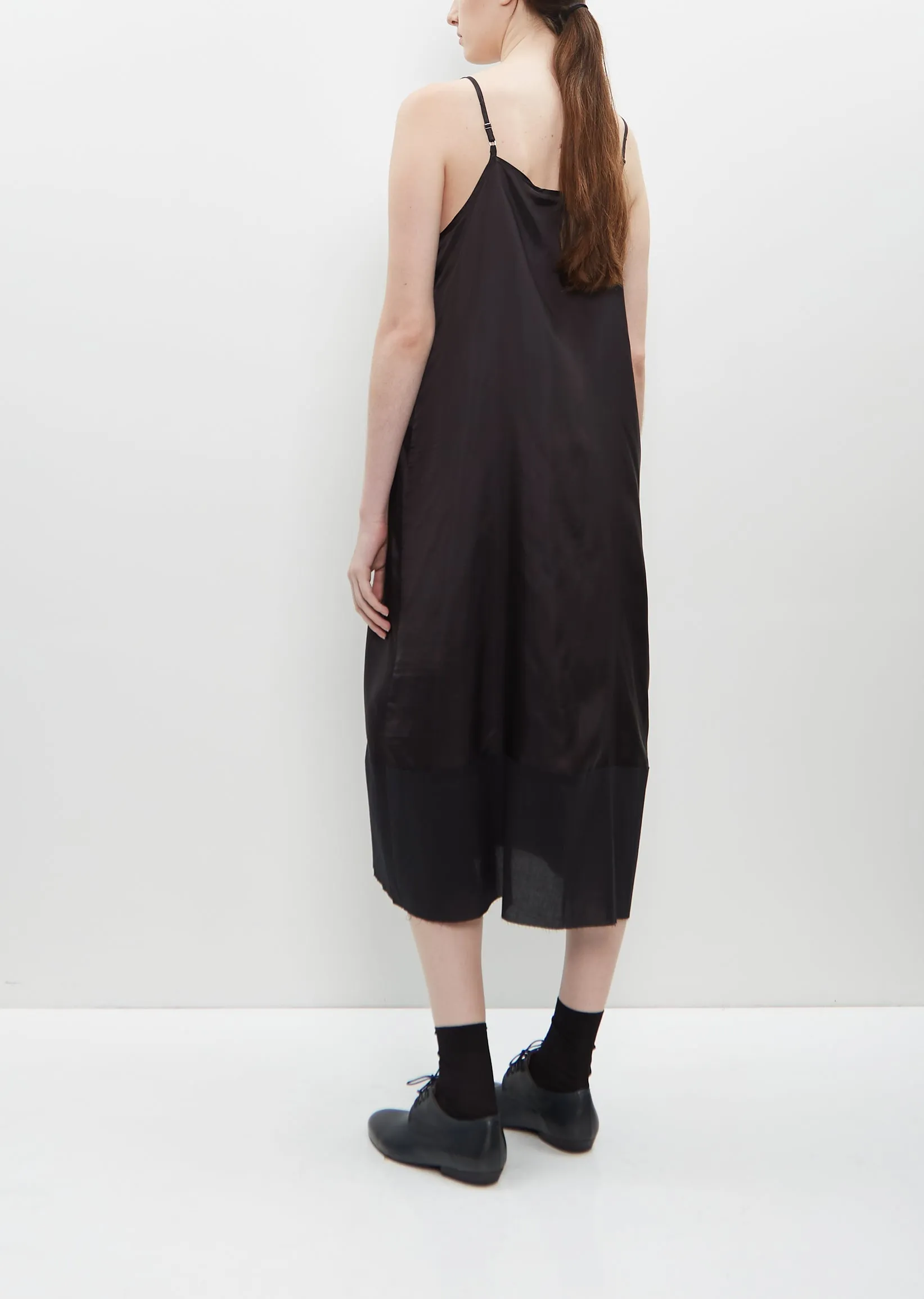 Cupro Slip Under Dress — Black