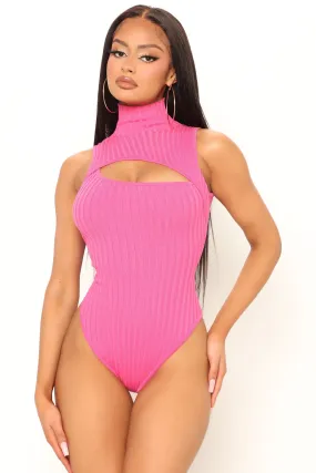 Cut The Antics Sleeveless Bodysuit - Hot Pink