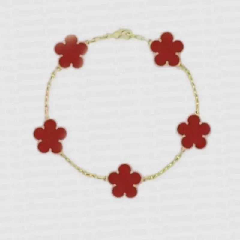 Designer bracelet women 4/four leaf clover bracelet designer gold bracelet red black white shell agate charm luxury bracelet women designer jewl charm bracelet