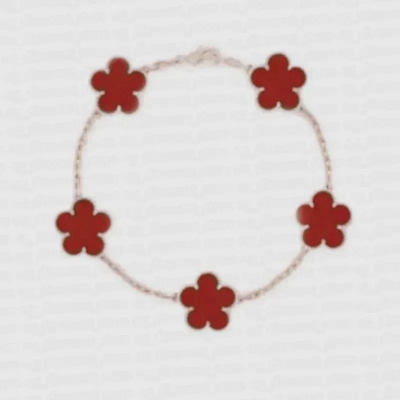 Designer bracelet women 4/four leaf clover bracelet designer gold bracelet red black white shell agate charm luxury bracelet women designer jewl charm bracelet