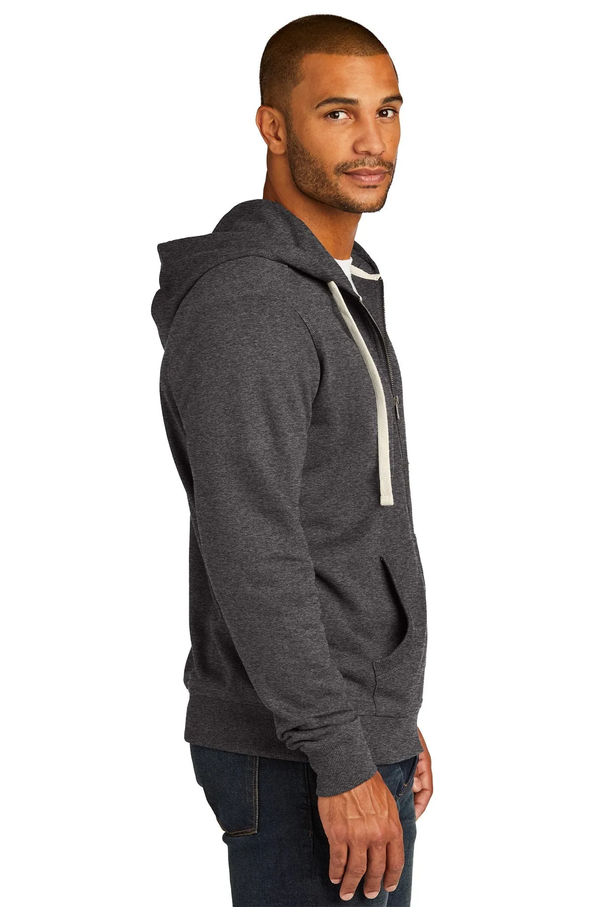 District Re-Fleece Full-Zip Hoodies, Charcoal Heather