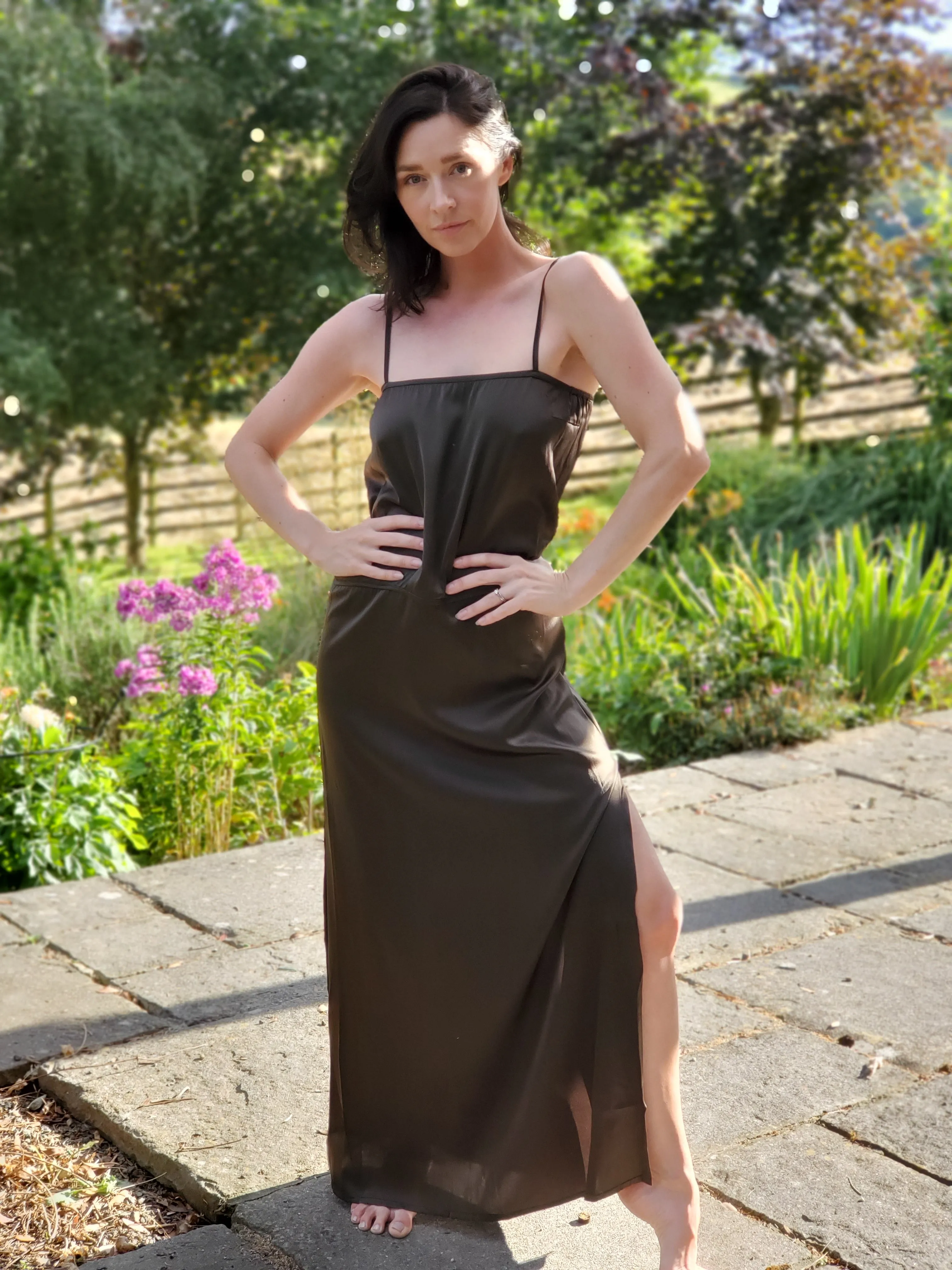 Divine silk brown dress