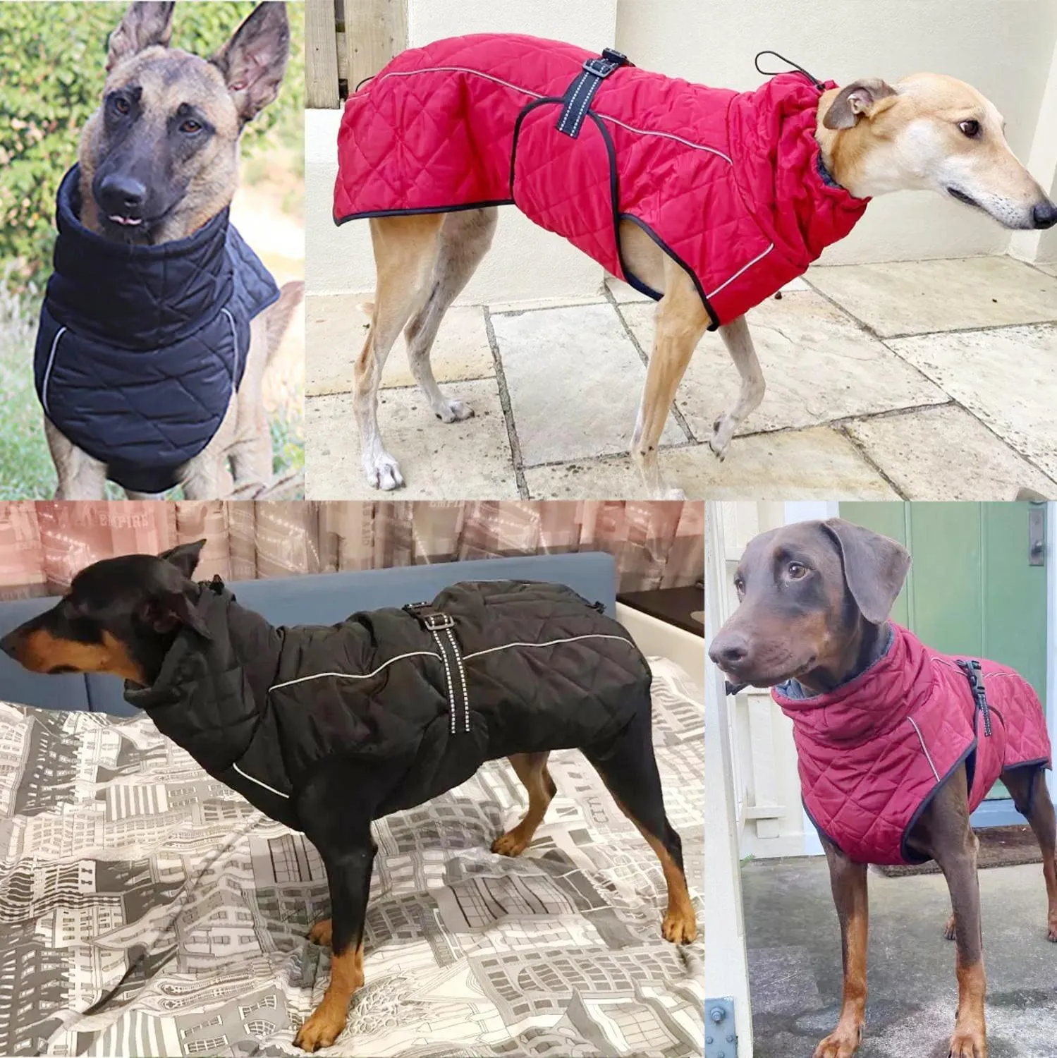 Dog Outdoor Jacket Waterproof Reflective Pet Coat Vest Winter Warm Cotton Dogs Clothing for Large Medium Dogs