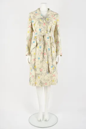 DONALD BROOKS 60s floral raincoat L