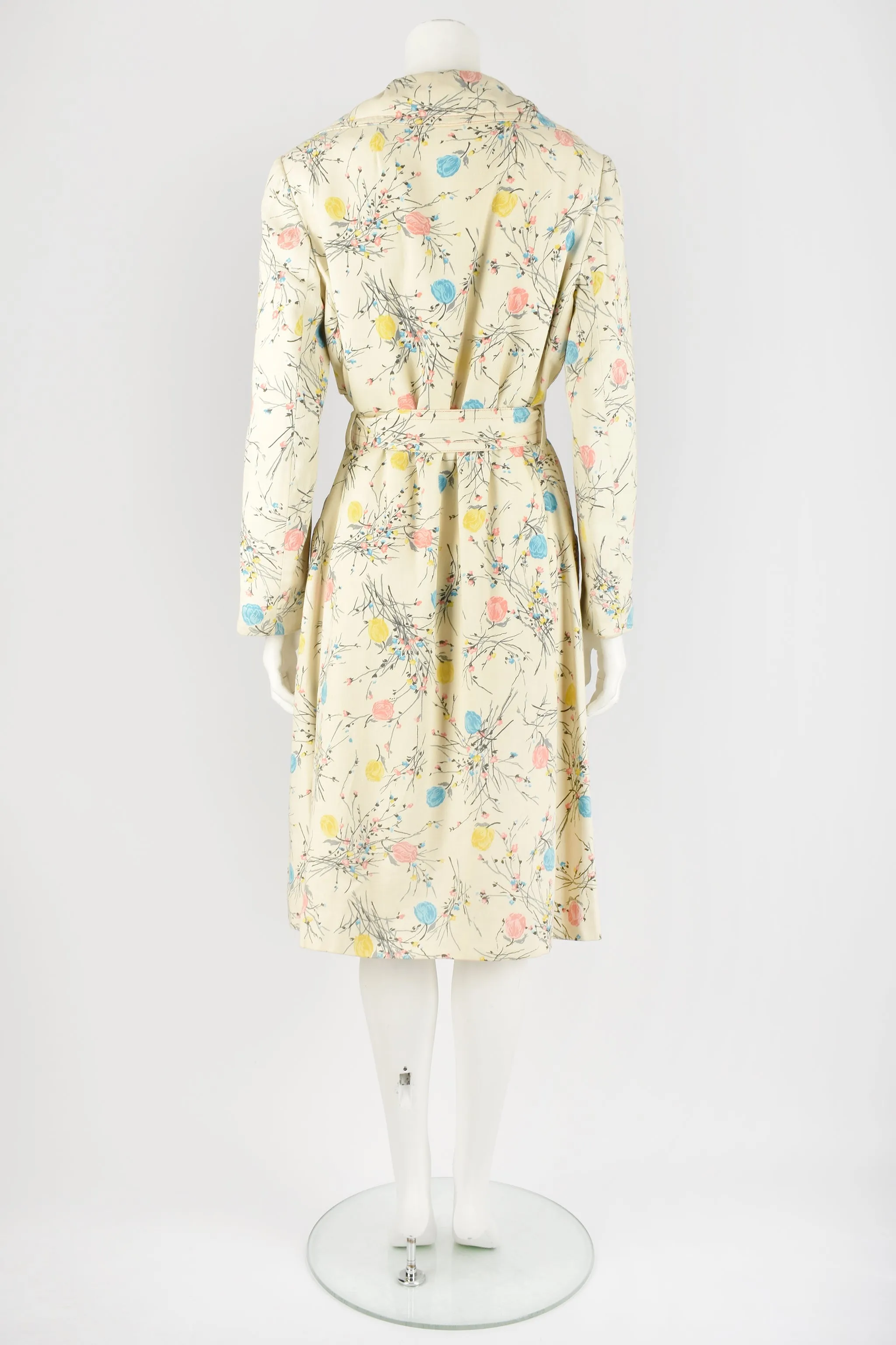 DONALD BROOKS 60s floral raincoat L