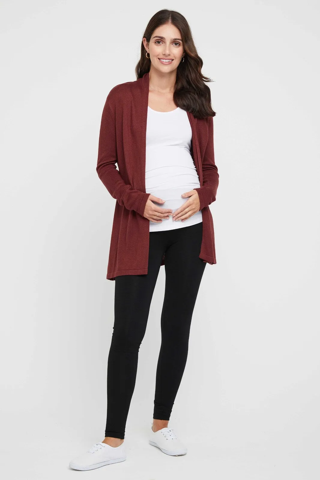 Duster Maternity Jacket - Burnt Brick