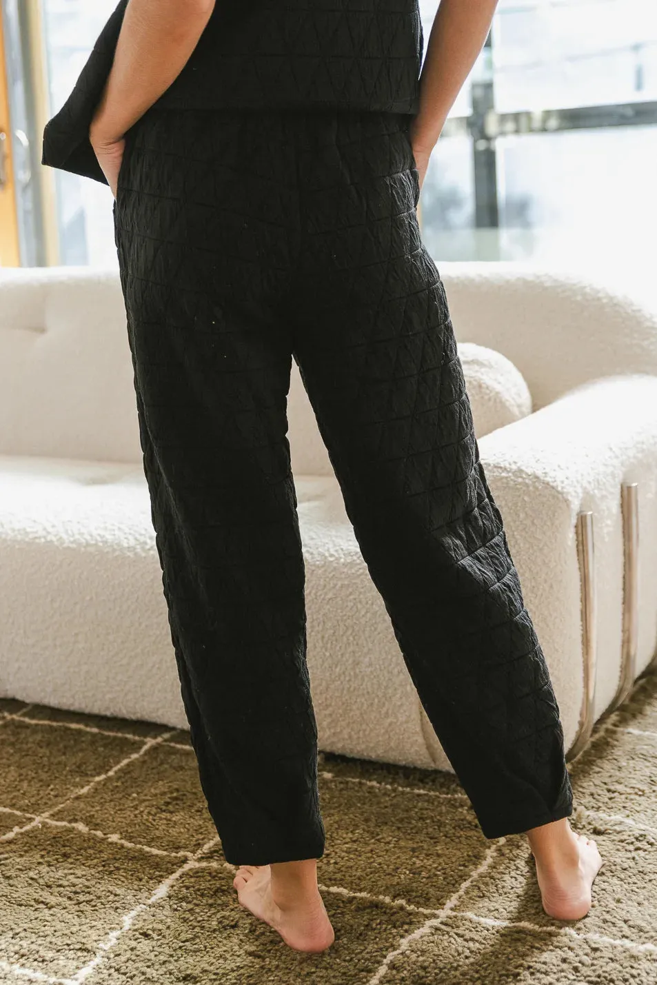 Elora Quilted Joggers in Black - FINAL SALE