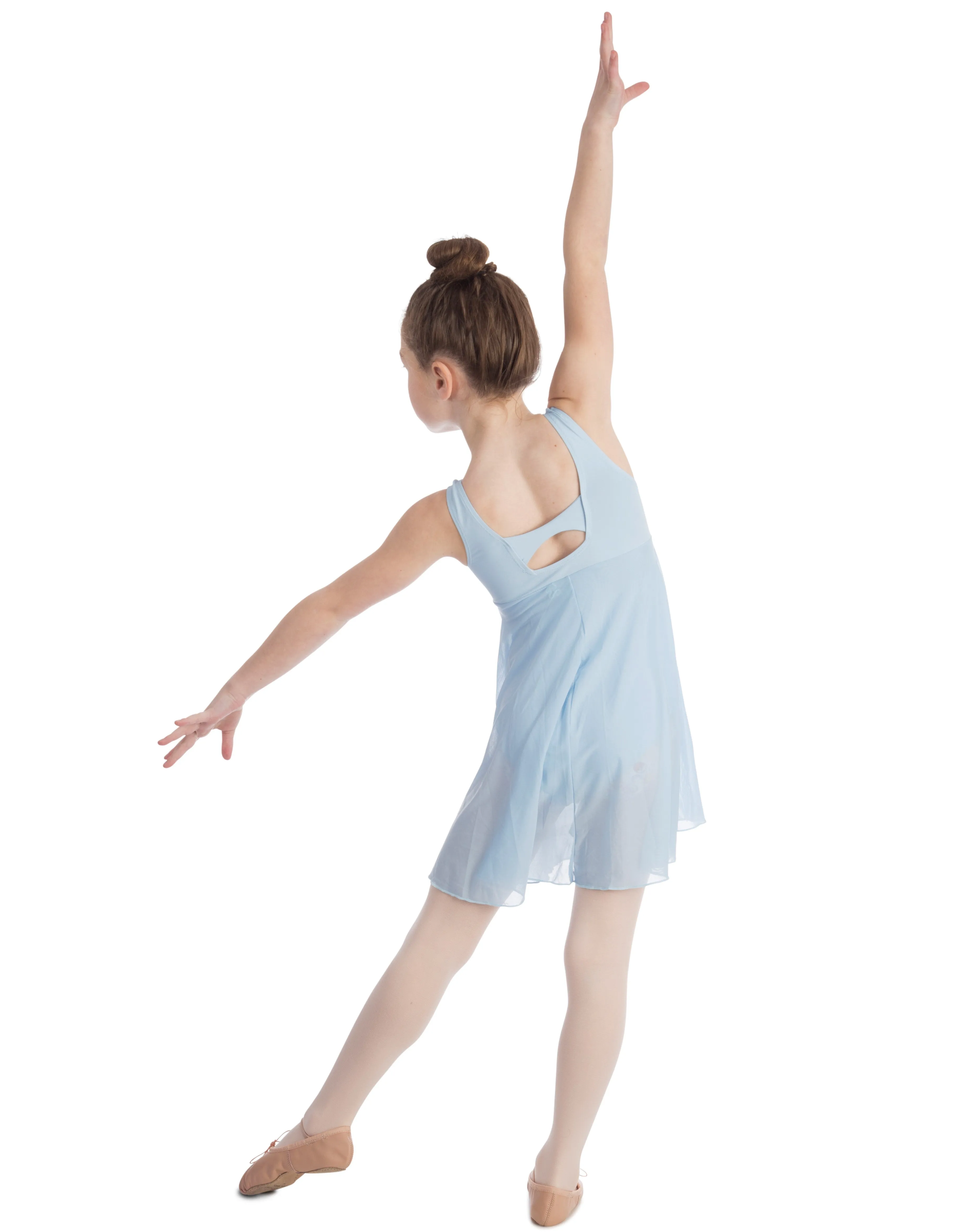 Elowel Kids Girls Empire Leotard Dress  (Size 2-14 Years) Light Blue