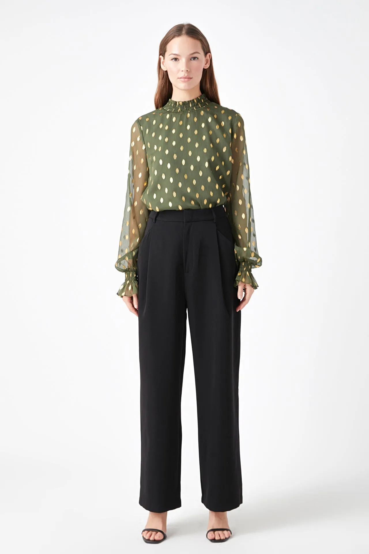 Endless Rose - Polka Dot Chiffon Blouse