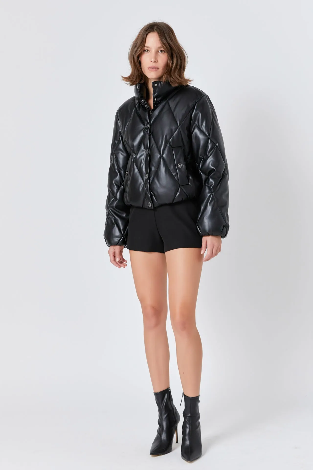 Endless Rose - Quilted Pu Bomber