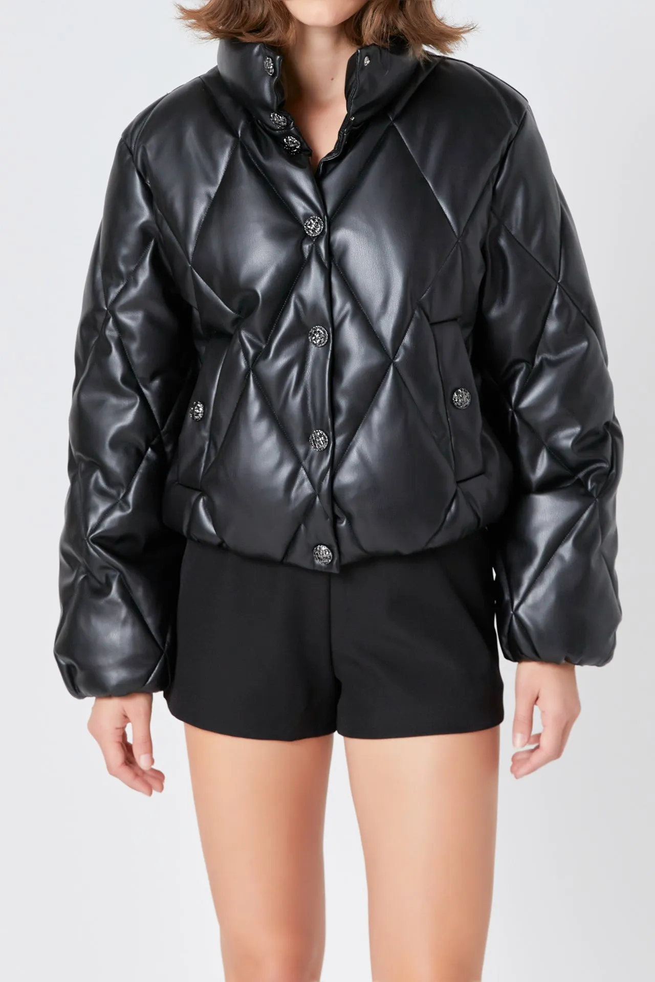 Endless Rose - Quilted Pu Bomber