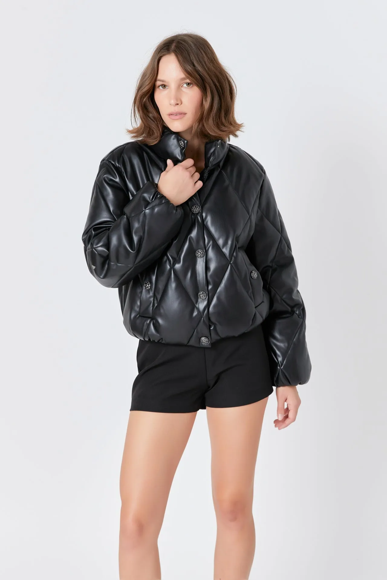 Endless Rose - Quilted Pu Bomber