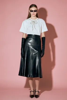 English Factory - PU High Waisted Midi Skirt