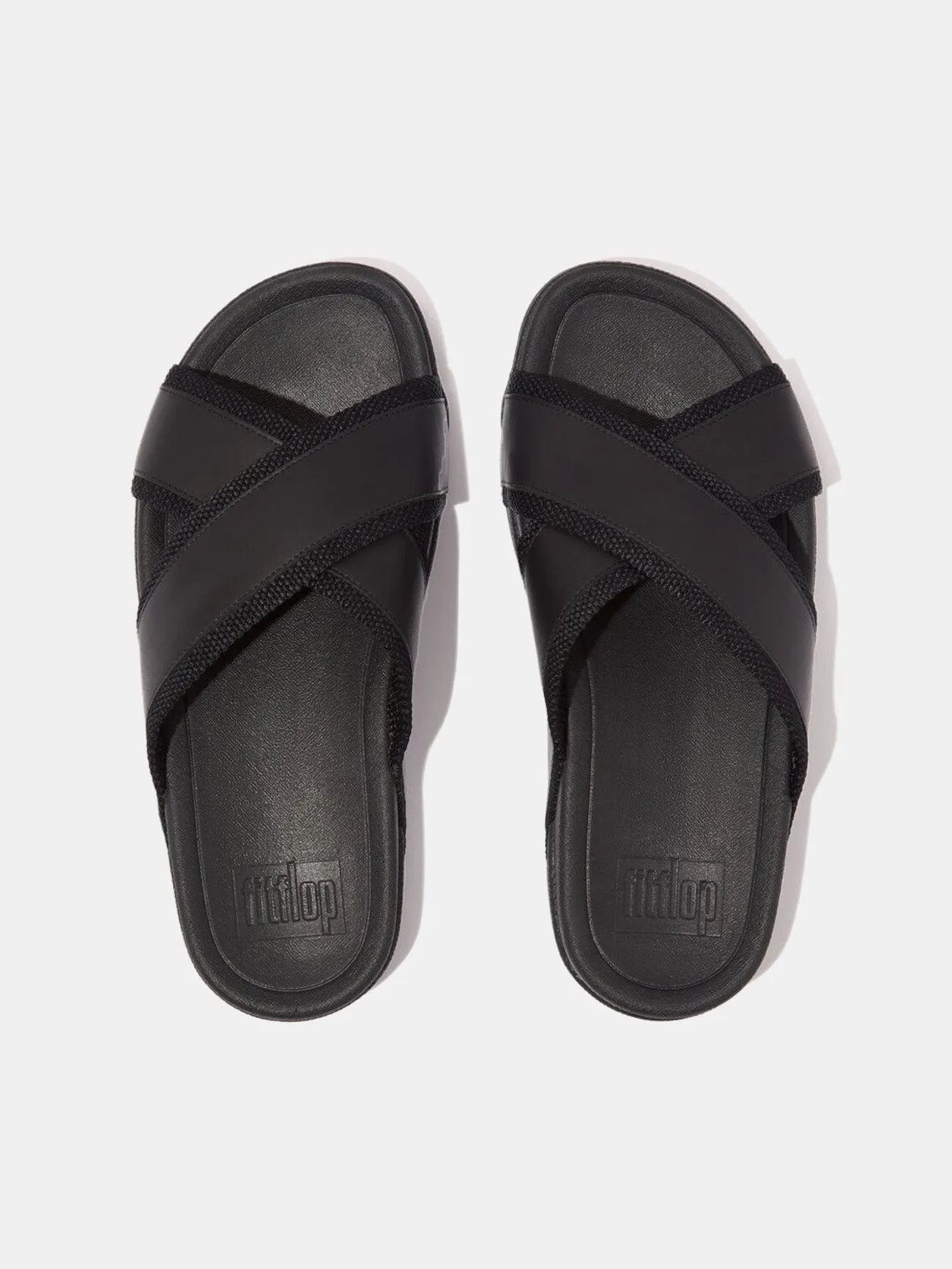 Fitflop Surfer Men's Webbing/Leather Cross Slides