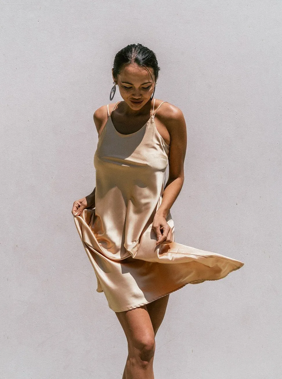 Florida Minimal Satin Slip Dress