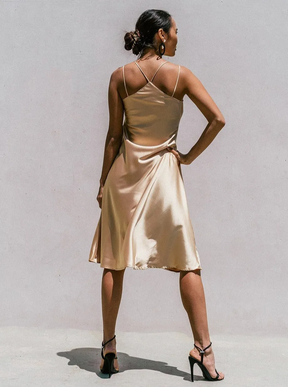 Florida Minimal Satin Slip Dress