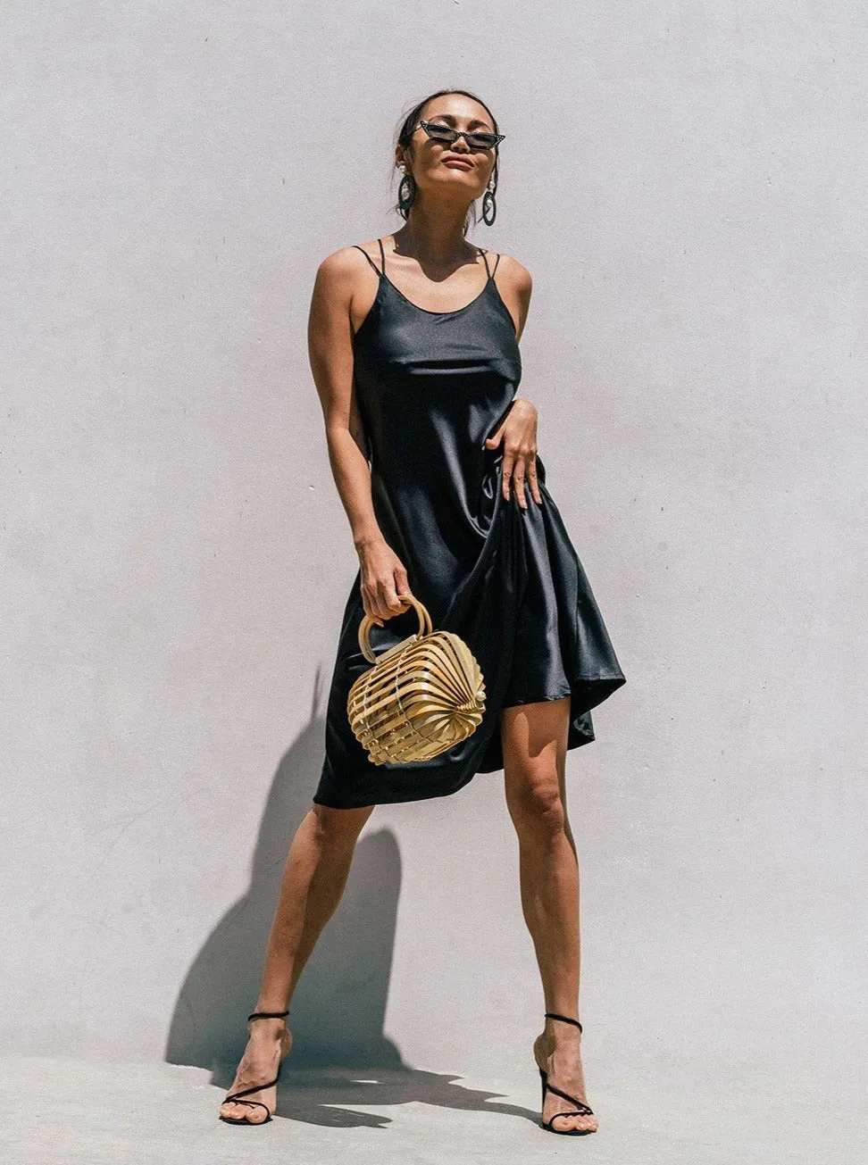 Florida Minimal Satin Slip Dress