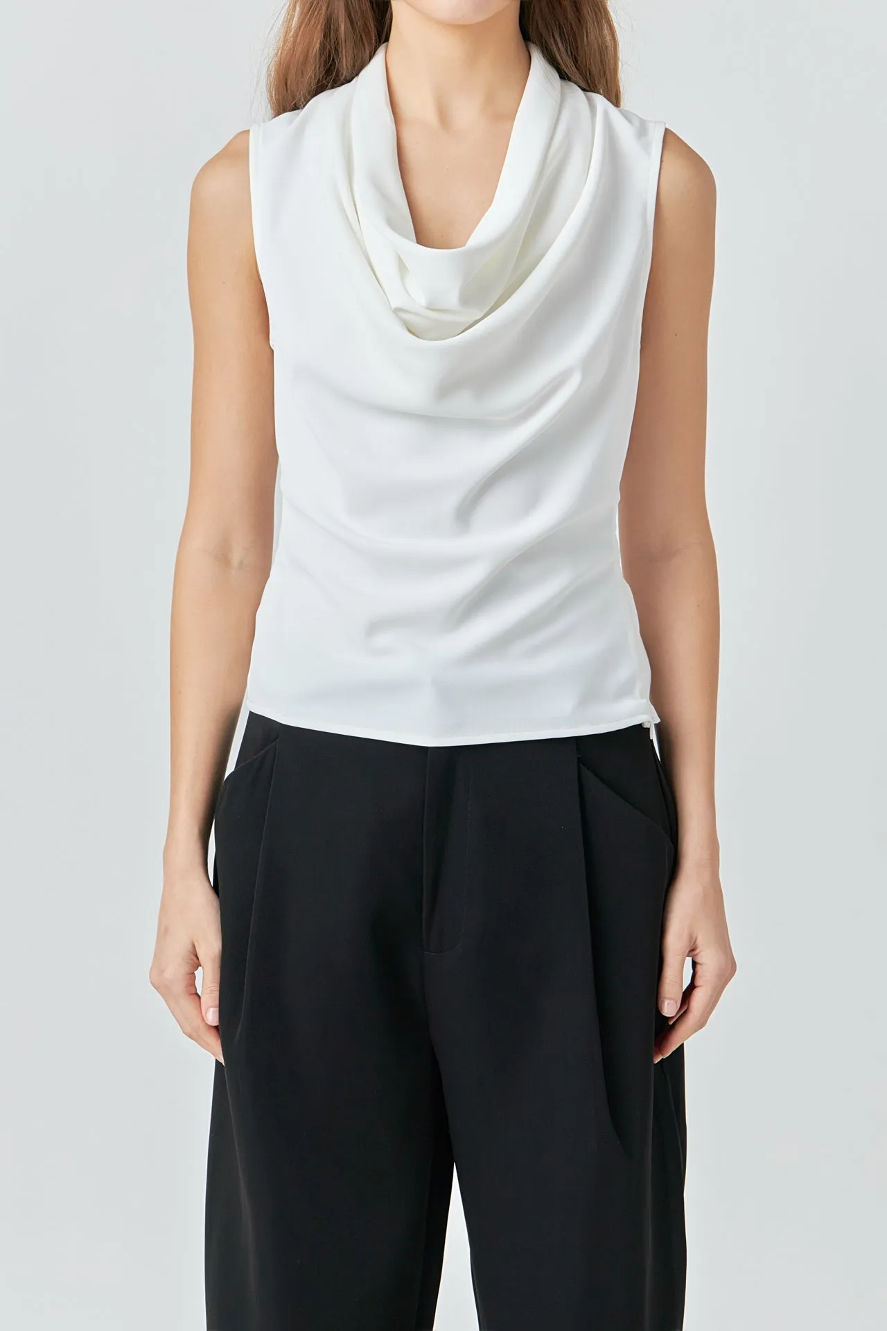 Flowy Neckline Sleeveless Top