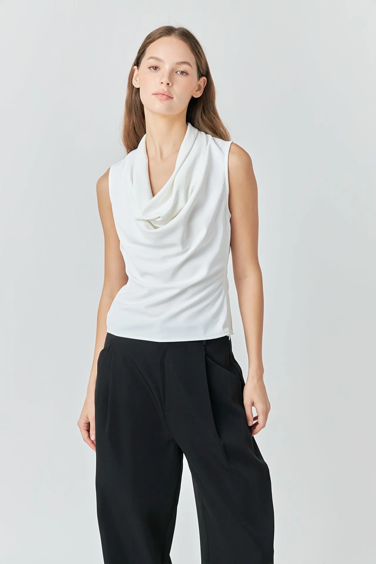 Flowy Neckline Sleeveless Top