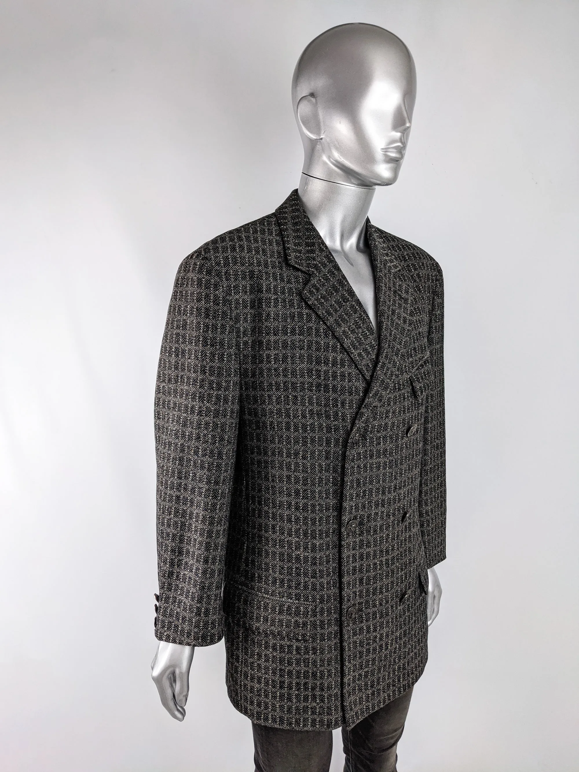 Gianni Versace Versus Vintage Grey Wool & Mohair Jacket, 1990s