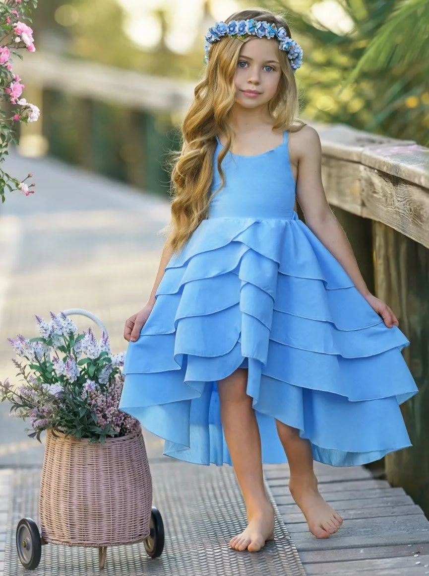 Girls Bloom Where You Are Tiered Hi-Lo Dress