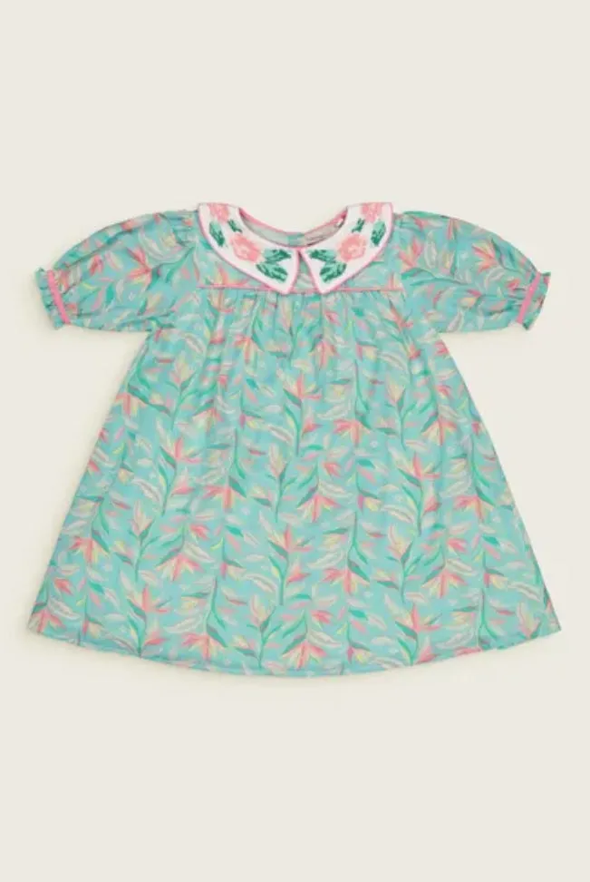 Girls Floral Print Cotton Dress