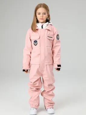 Girls Outdoor Ski Jumpsuits With Waist Zip