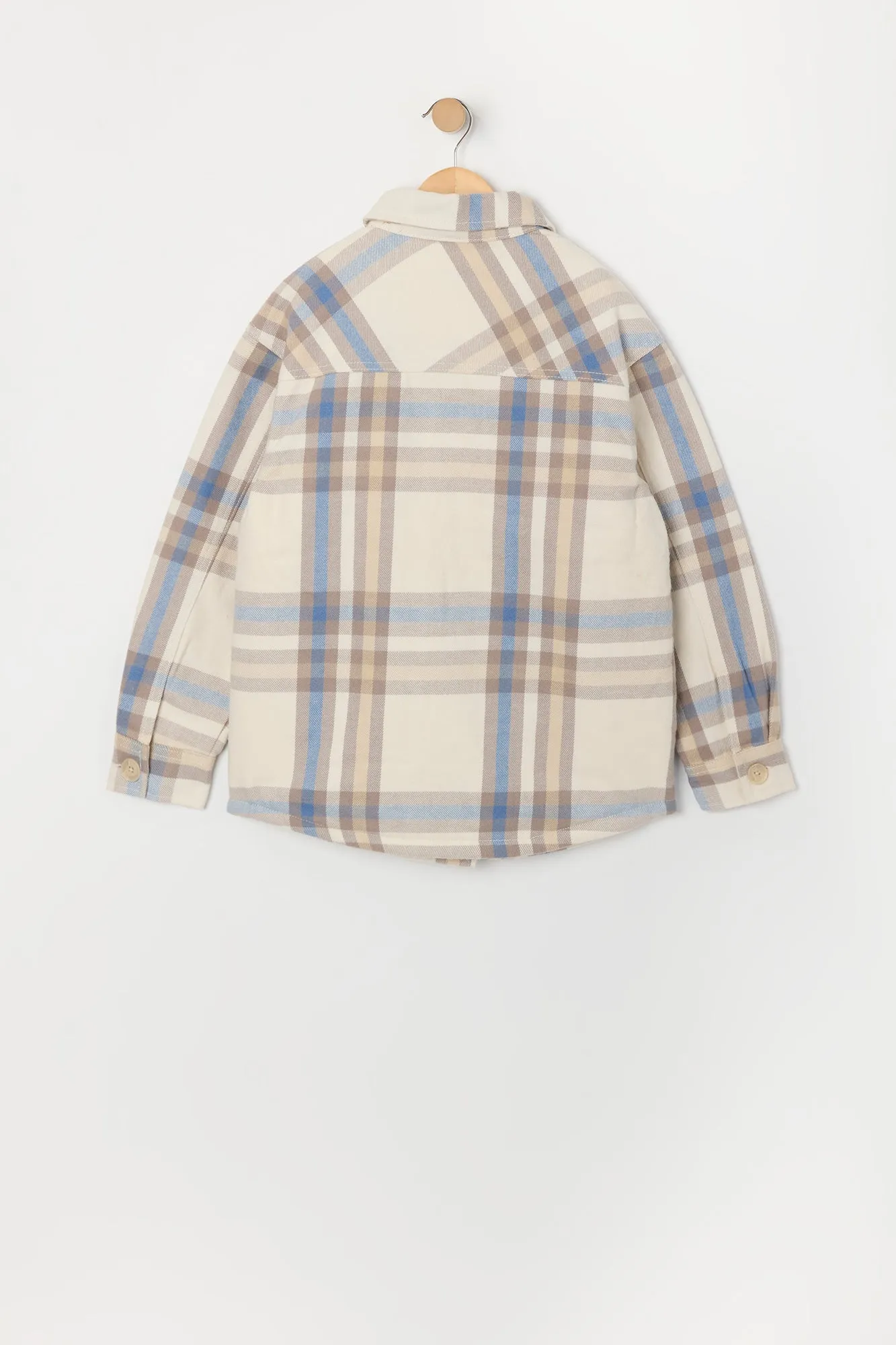 Girls Plaid Sherpa Shacket