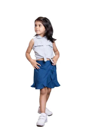 Girls River Indigo Printed Skirt