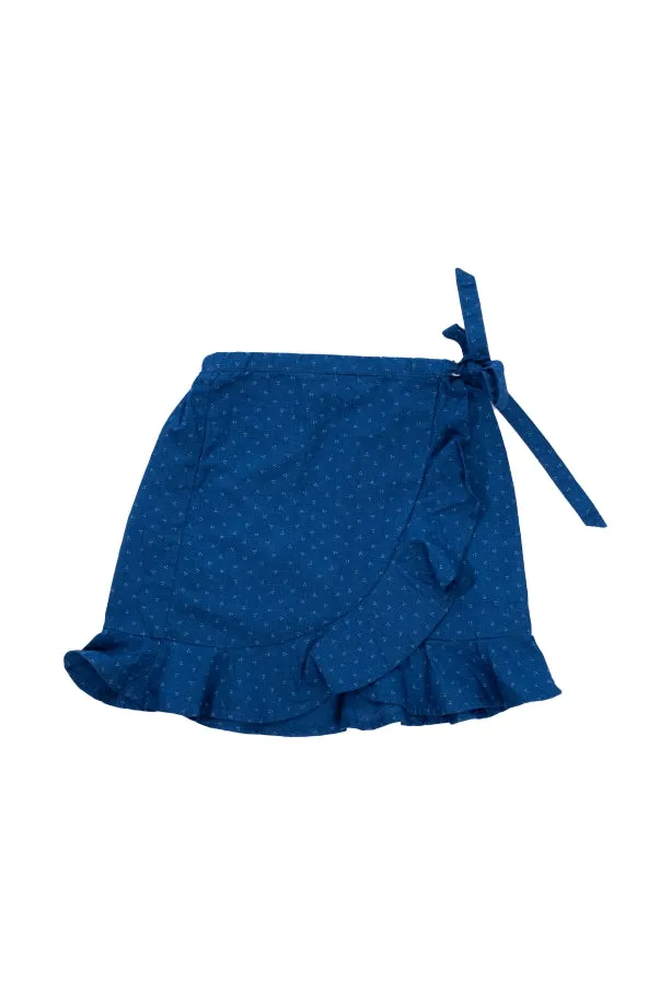 Girls River Indigo Printed Skirt