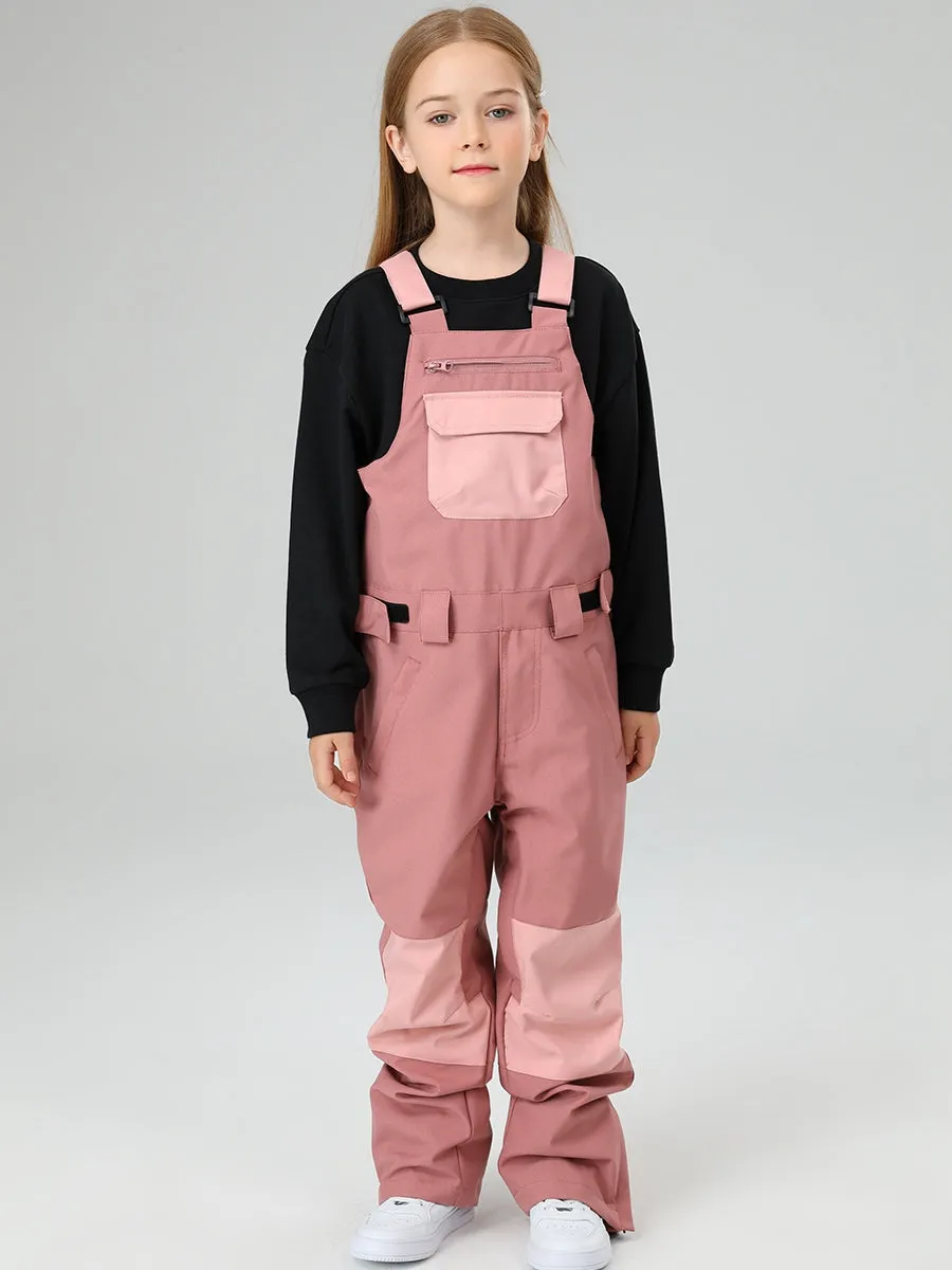 Girls Snow Bib Pants With High Waist