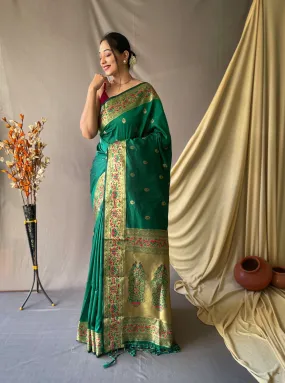 Green Saree in Paithani Silk