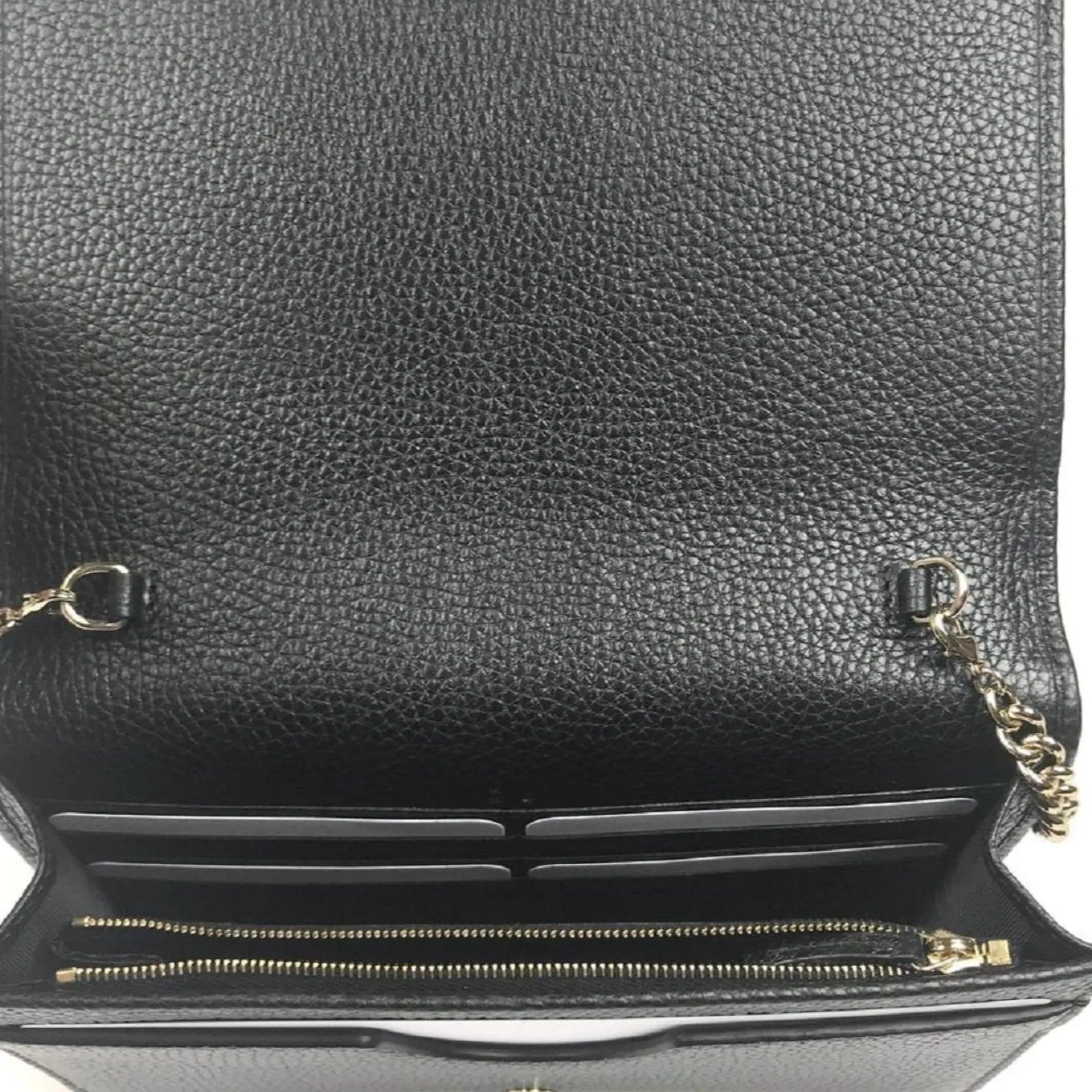 Gucci Soho Wallet on Chain Black Leather Cross Body Clutch Bag