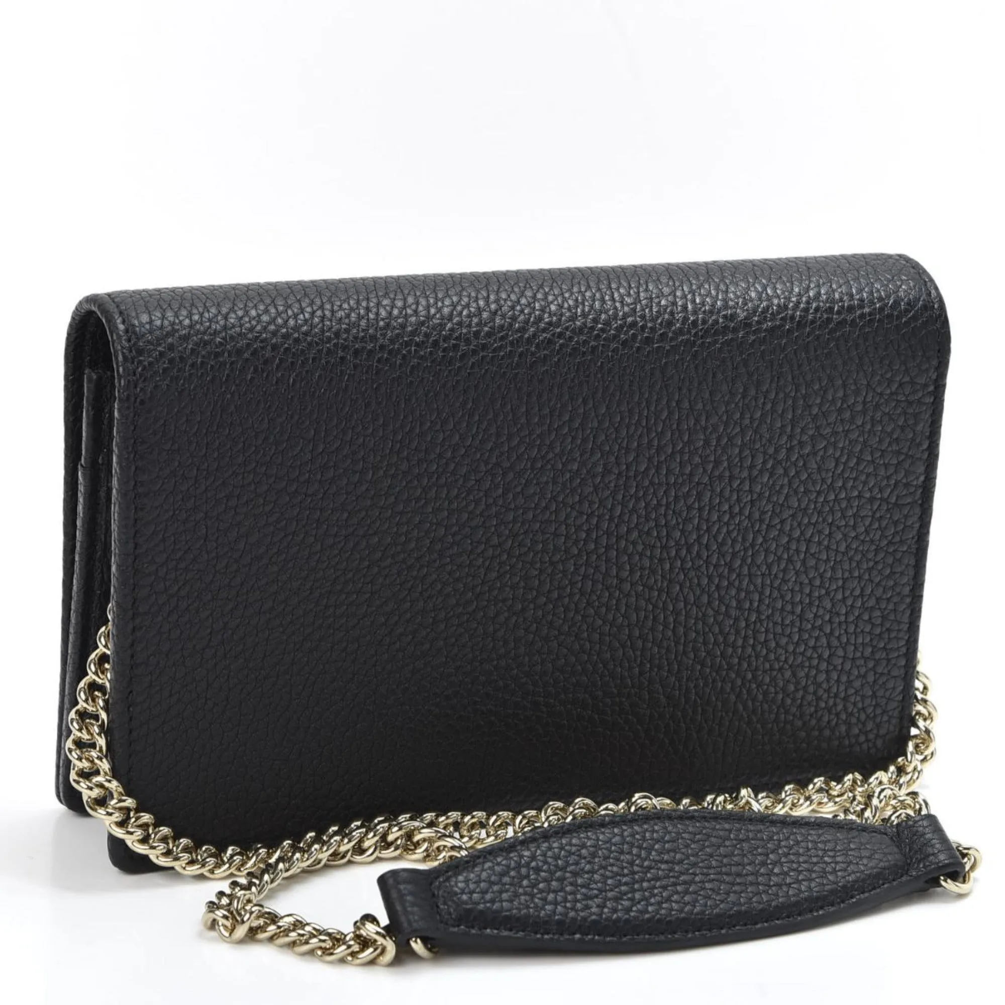 Gucci Soho Wallet on Chain Black Leather Cross Body Clutch Bag