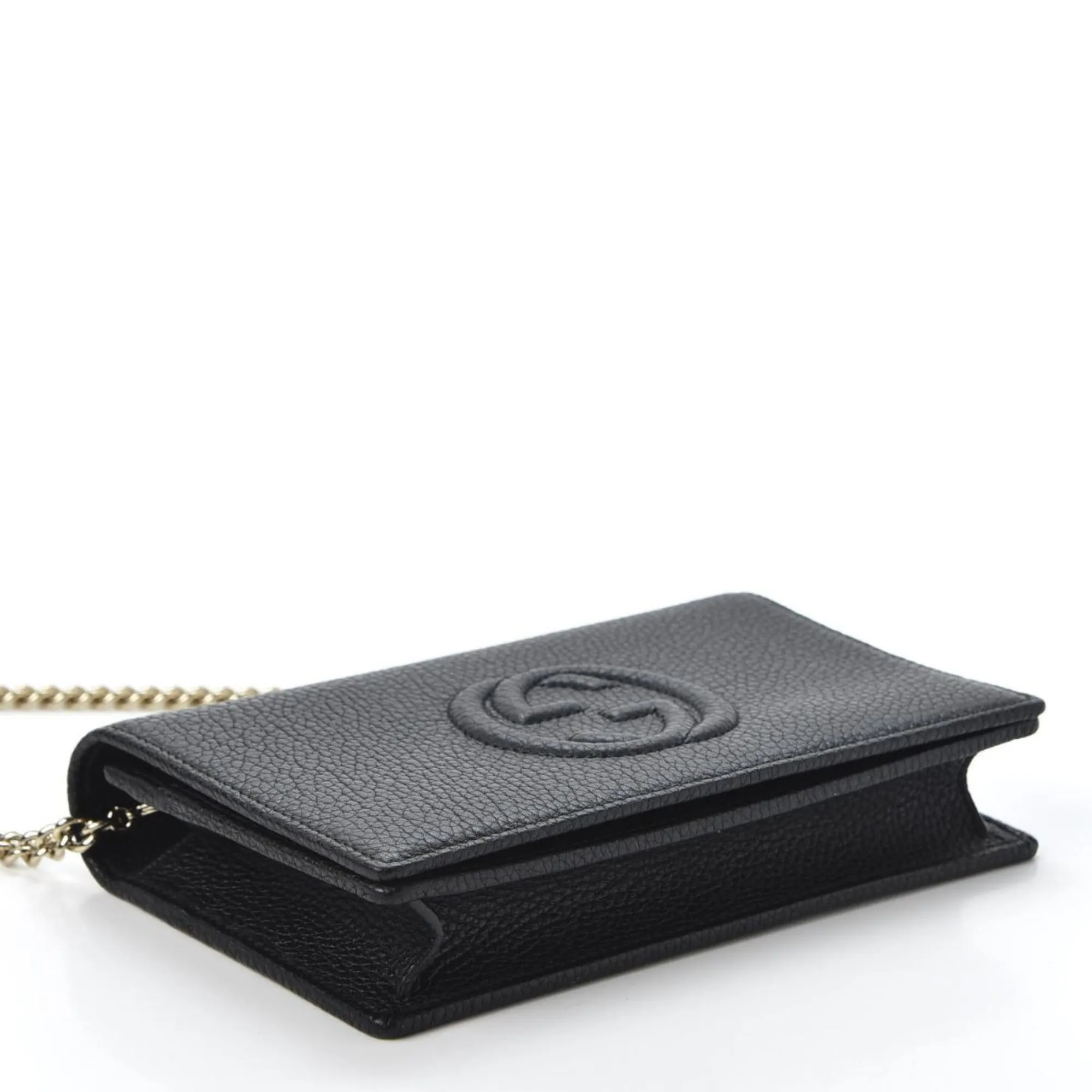 Gucci Soho Wallet on Chain Black Leather Cross Body Clutch Bag