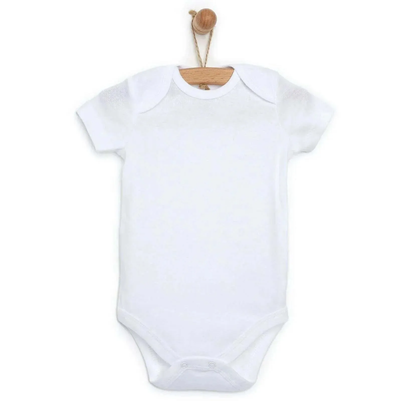 HelloBaby Short Sleeve Baby Bodysuit 5 pcs - White