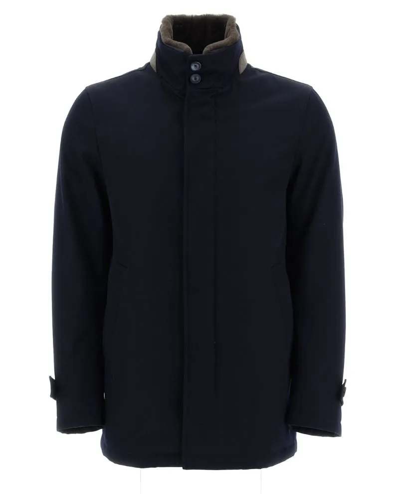 Herno Woven Raincoat - Navy