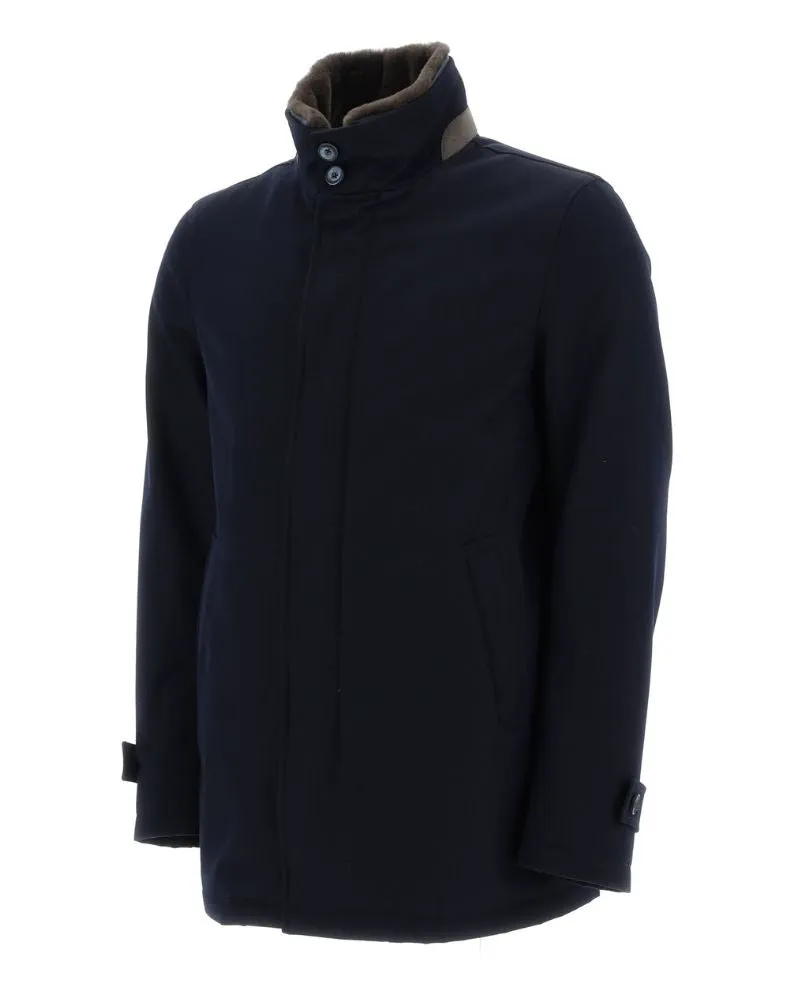 Herno Woven Raincoat - Navy