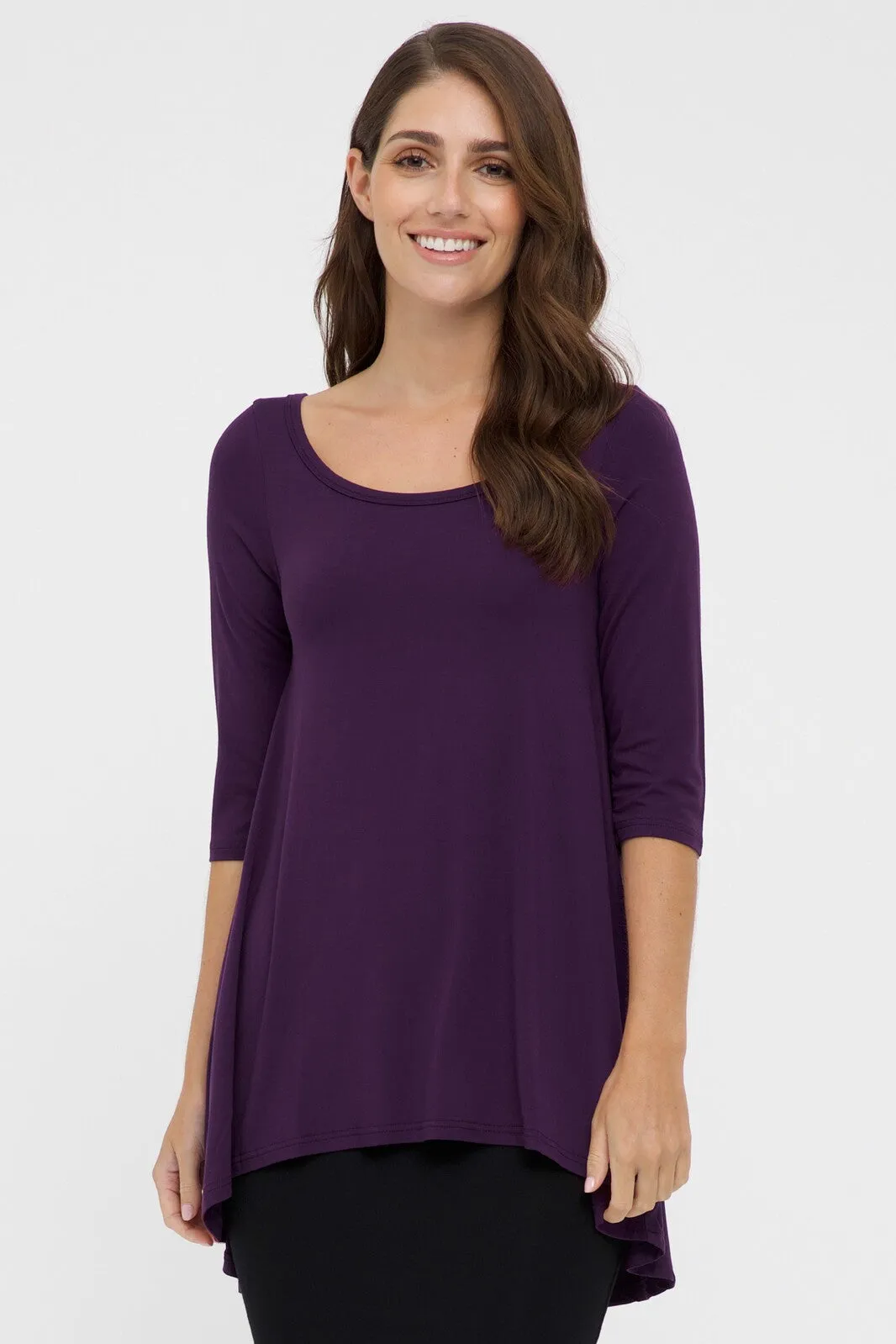 Hi Lo Hem Top - Plum