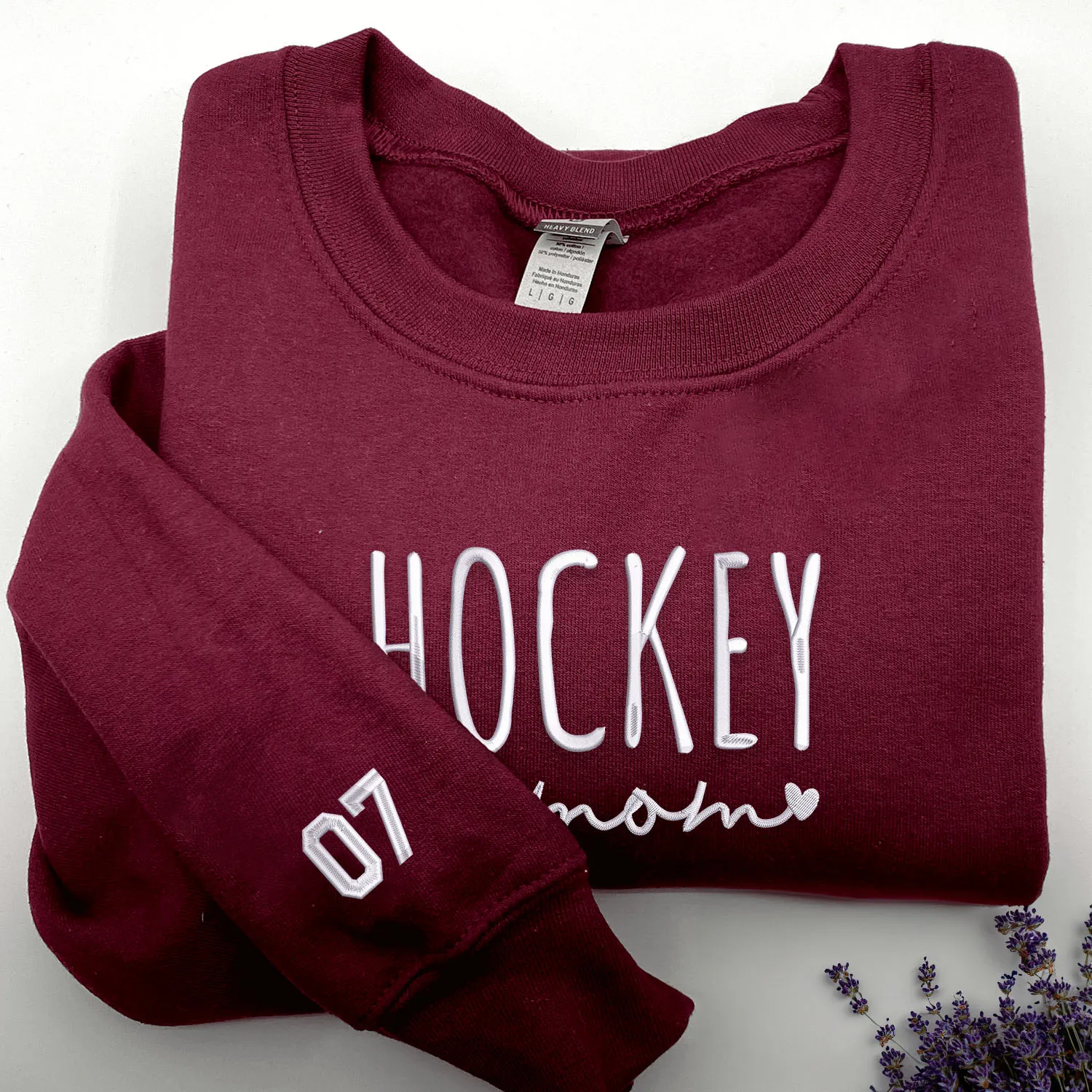 Hockey Mom Sweatshirt or Hoodie with Embroidered Gift for Hockey Mom