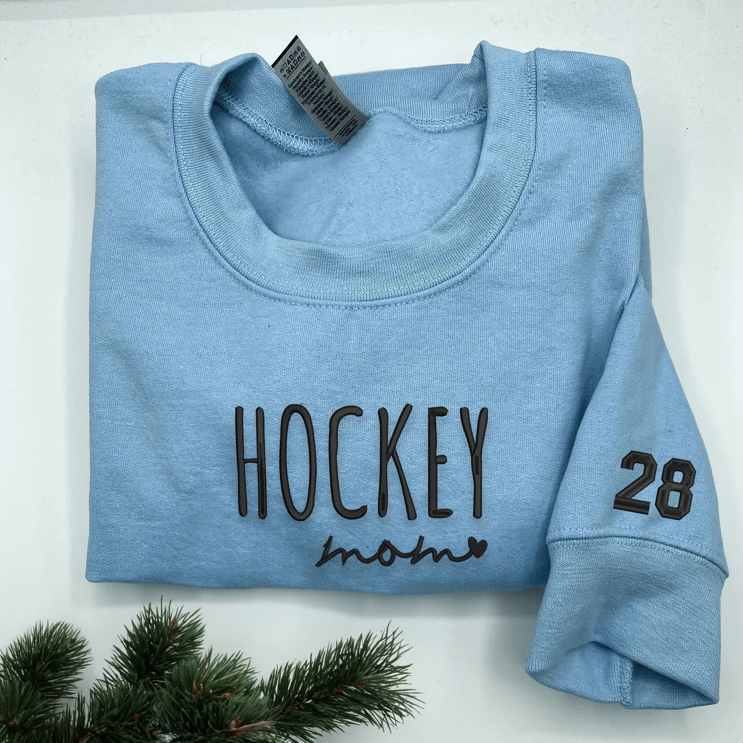 Hockey Mom Sweatshirt or Hoodie with Embroidered Gift for Hockey Mom