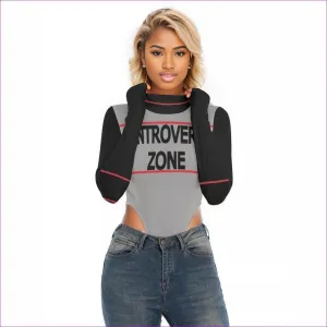 Introvert Zone Womens Turtleneck Long Sleeve Bodysuit