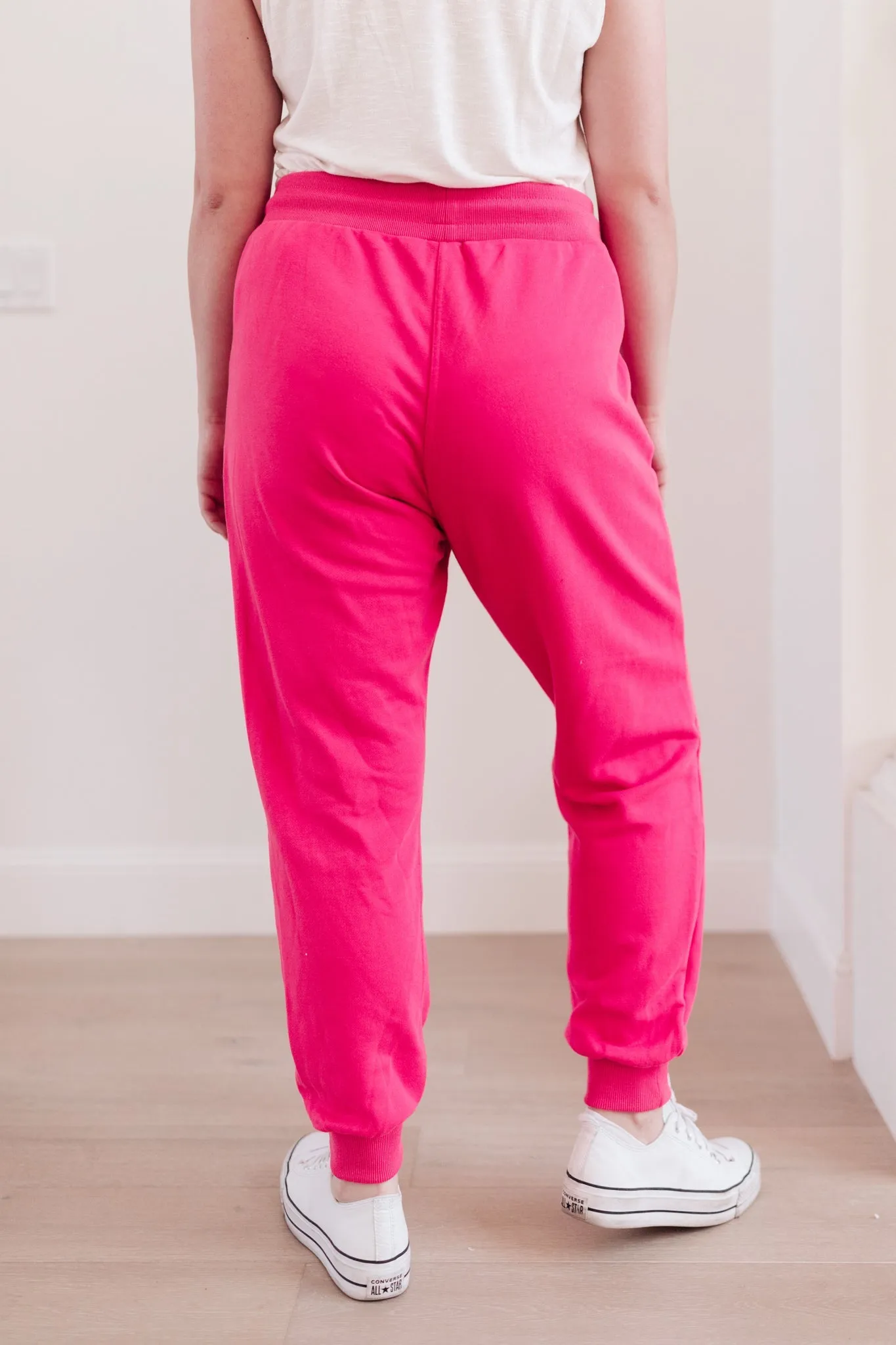 Kick Back Distressed Joggers Hot Pink