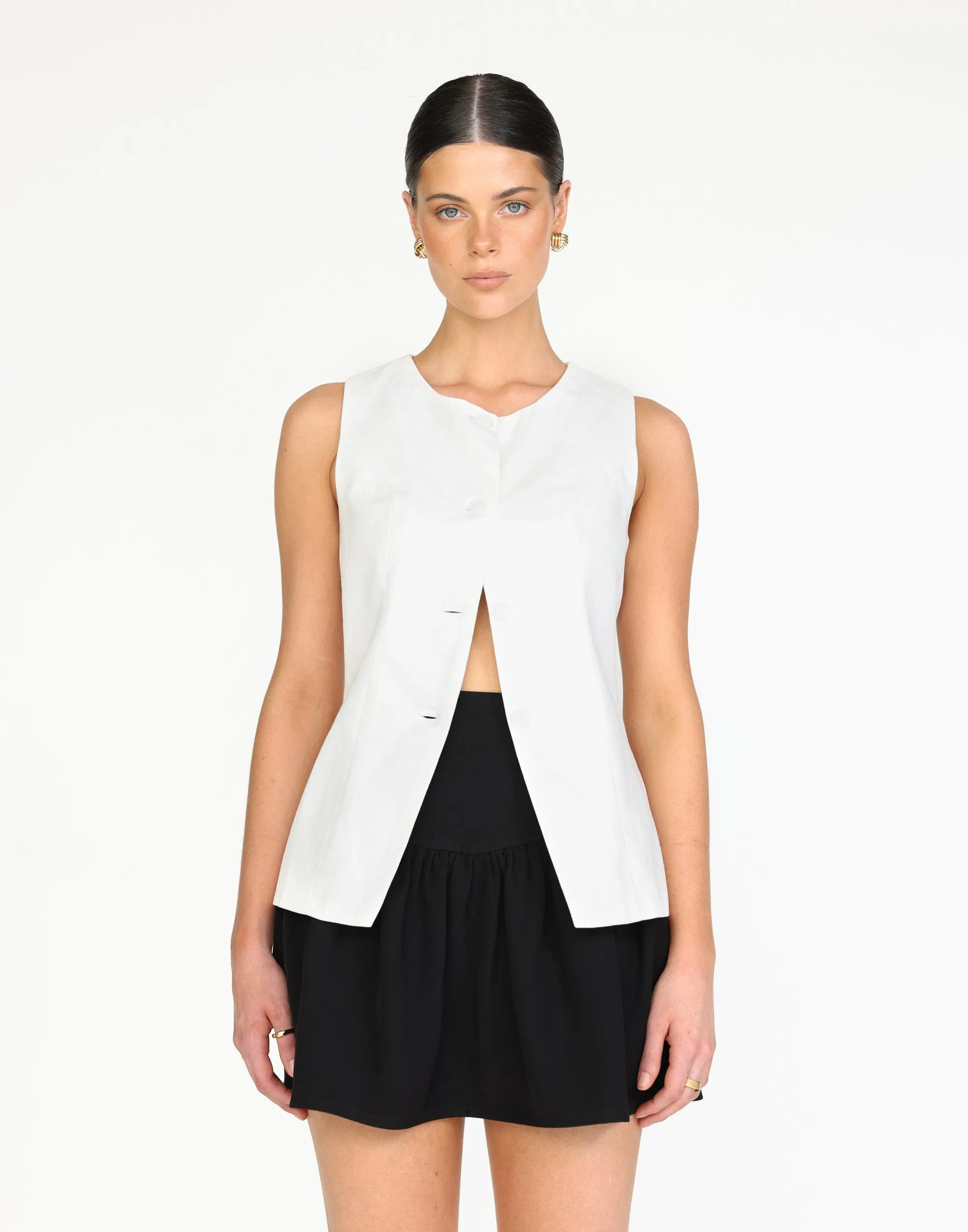 Kristen Vest Top (White)