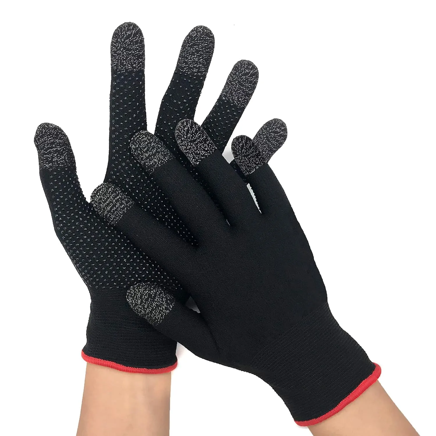 Kuber Industries Non-Slip Warm Five-Finger Touch screen Gaming Gloves (MH-TG001)- Black (Pack Of 2)