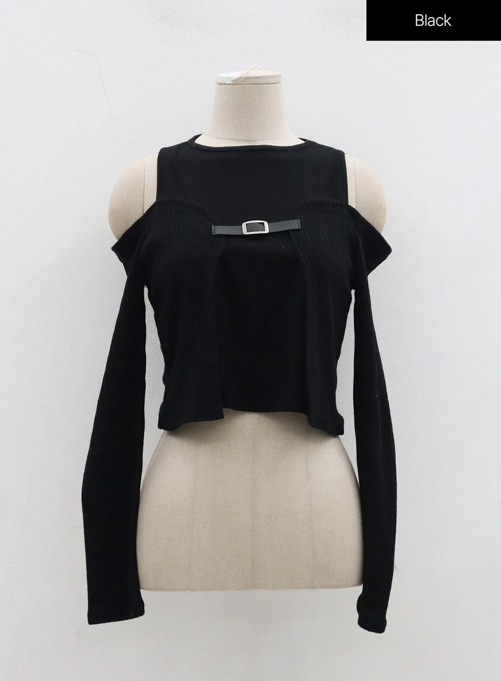 Layered Off-Shoulder Buckle Top BD23