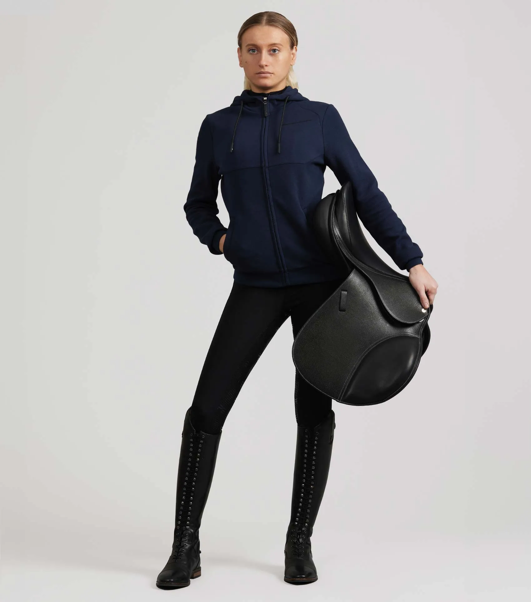 Legato Hooded Full-Zip Sweatshirt French Navy