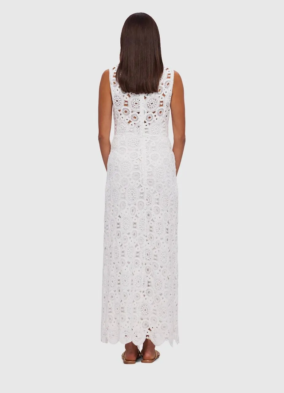 Leo Lin Serena Crochet Midi Dress - Snow